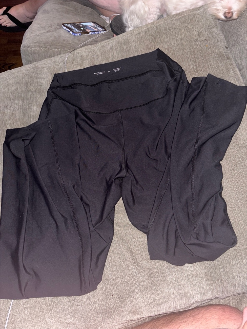 High-Waist Black Active Leggings - Women XL